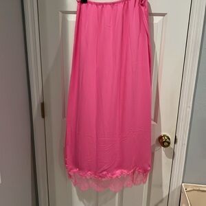 Aerie Pink Lace Hem Skirt